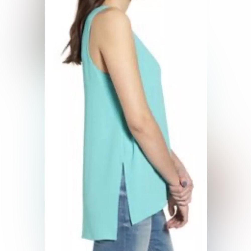 New Lush Brand Sleeveless Aqua Side Slit Tunic Top Small
